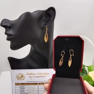 Nathan - Anting Wanita Dewasa Korea Lapis Emas 1.0 gram Model Desy Daun Gold Perhiasan Fashion Remaj