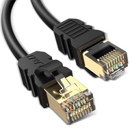 J&D Cat 8 Ethernet Cable, High Speed 40 Gbps 2000 Mhz 26AWG with Gold Plated RJ45 Connector, S/FTP N
