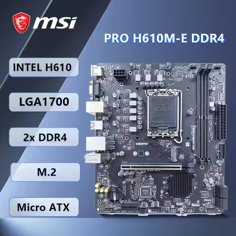 MSI PRO H610M-E DDR4 Motherboard 1700 Intel H610 DDR4 64GB Mirco-ATX support i9-14900 i5-14400 i5-13