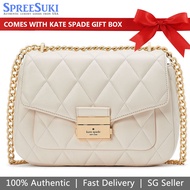 Kate Spade Handbag In Gift Box Crossbody Bag Shoulder Bag Carey Small Smooth Quilted Leather Parchment Off White # KA767