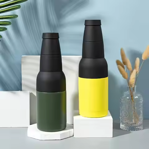 3 in 1 Stainless Steel Beer Bottle Cooler Insulated Vacuum Beer Bottle Insulators Holder Double Wall