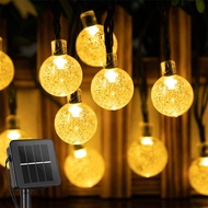 Topewon 5M 20Leds Solar String Lights Outdoor Crystal Globe Lights with 8 Modes Waterproof Solar Pow