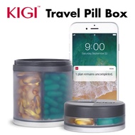 KIGI Large Pill Box Travel Organiser Medication Storage, 1 bottom storage and a top 4 compartments a