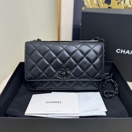 Chanel so black trendy cc woc鏈條單肩斜挎包