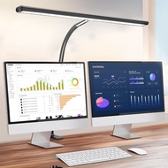 cod Home Office LED Desk Lamp Double Head Stepless Dimming Eye-Caring Reading Lights 3 Color Mode Fl