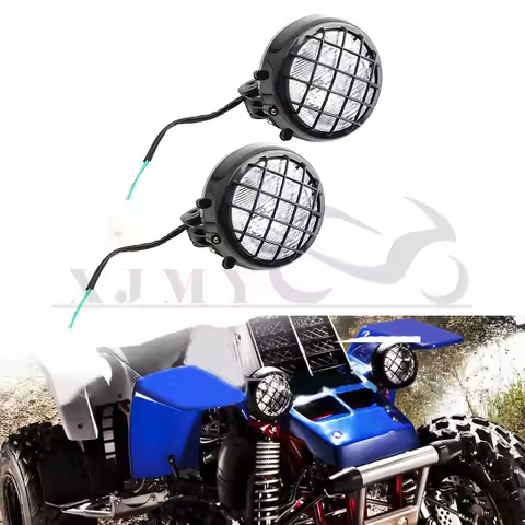 2PCS Front Head Light Lamp Headlight For 70/110/125/150/150cc 4 Wheeler Quad Dirt Bike ATV Dune Bugg