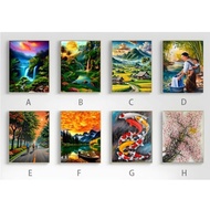 Natural scenery wall decoration wooden frame size 20x29, Home decoration landscape painting size 29x