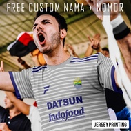 Persib Bandung Football Jersey Club Striped Custom Shirt Name and Back Number - 66
