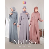 baju gamis wanita muslim semi rompi dress muslimah nb b186 ori nibras