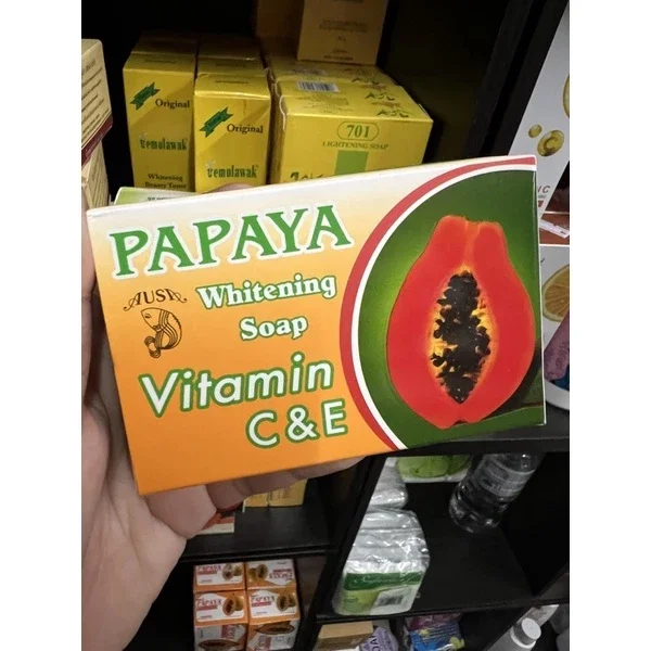 SABUN PAPAYA WATENING SOAP VITAMIN C&amp;E/SABUN BETIK M KOTAK OREN