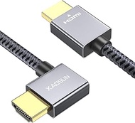 HDMI Cable XAOSUN Right Angled HDMI 2.0 Cable 6.6 Feet, Design for MacBook 2021 High-Speed HDMI Cable(18Gbps,4K@60Hz,3D,1080P,HDR,ARC),Competible with Laptop,Monitor,PS4,PS5,Xbox One,Fire TV,&amp;More.
