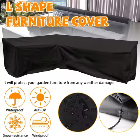 Waterproof Outdoor Patio Garden Furniture Cover L Shape Dustproof Table Chair Sofa Protective Cover 