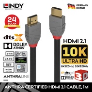 Kabel HDMI LINDY Male to Male 10K 8K 120Hz UHD HDR PS5, Anthra