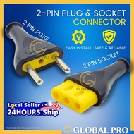 6A 250V 2 Pin Plug Male / Female DIY Plug 2 Pin Socket Plug Connector Plug Socket Kepala Plug Socket