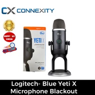 Logitech- Blue Yeti X Professional USB Mic Blackout | Blue yeti X | Wireless USB mic | Logitech Blue