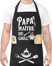 Men's Barbecue Apron, Dad Barbeque, Customised Kitchen Apron, Adjustable Waterproof Black BBQ Apron 