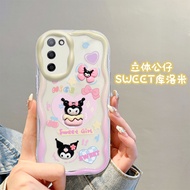 Cho Oppo A55 A56 5G A53S 5G Đáng Yêu Kem vỏ điện thoại Ba Chiều búp bê hoạt hình Bìa Vòng đeo tay hì