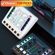 M8 Sound Card – 12 Sound Effects Mixer with Noise Reduction, Voice Control & Mic Input for K Songs/S