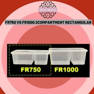 Felton FR1000 / FR750 - 2 Compartment Rectangular Lunch Box With Lid {50PCS}