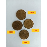 Old Coins Collection/Foreign-Germany ( Pre-Euro ) -1 Set x Four 10 Pfennig Coins - 1980 / 1984 / 198