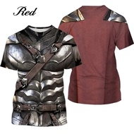 Medieval Armor Graphic 3D Print T-shirt Summer Men O-Neck Short Sleeve Tshirt Casual Oversized Tee T