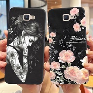 For Samsung J5 Prime Casing G570F G570Y Cute Flowers Tattooed Girl Soft TPU Back Cover For Samsung G
