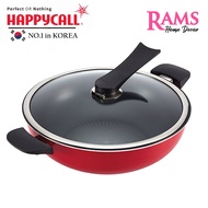 Happycall Induction Ceramic Non Stick Diamond Passion Chef Wok with Glass Lid (32cm)