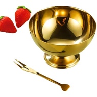 Stainless Steel Creative Ice Cream Cup Dessert Bowl Yogurt Salad Fruit Round Bowl Household Ice Crea