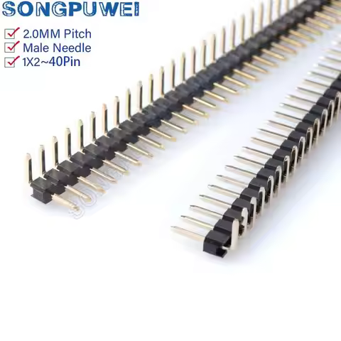 1x 40 Pin R/A 2.0mm pitch Right Angle Single Row Pin Header Male 90 degrees Needle Connector 2mm 40P