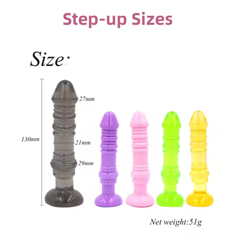 Beaded Anal Plug 5PCS Set Colorful Tower Butt Plug Huge Stretcher Training Kit Soft