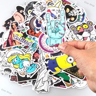 Elize Shop 100pcs Non Repeating PVC Cartoon Colorful Printing Stickers Decals for Car Skate Skateboa
