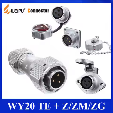 Original Weipu Connector WY20 TE + Z ZM ZG 2 3 4 5 6 7 9 12 Pin TE Male Clamping Cable Plug Female S