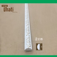 Phào chỉ tường nẹp chỉ nhựa ps 2cm hoa văn vàng