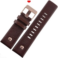 Watch Strap Suitable for Diesel Diesel Genuine Leather Watch Strap Large Dial Three Eyes DZ7333 73