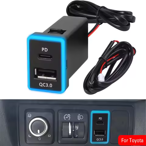 PD QC3.0 Car Charger Dual USB Socket Phone Charger LED Display Fast Charging Type C Power Adapter 33