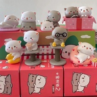 Mitao Cat 2ฤดูของเล่นกล่องทึบของเล่นแมวน่ารักราคาถูกแมวกวักนำโชคฟิกเกอร์เซอร์ไพรส์ตุ๊กตาบ้าน