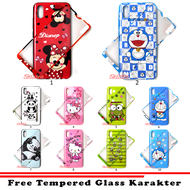 Vivo Y91c Soft Case 360 Karakter Boneka Minnie Mouse Doraemon Hello Kitty Keroppi Panda Case Full Protection + Tempered Glass