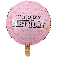 Round Happy Birthday Foil Balloon / Pink Balloon / Happy Birthday Balloon