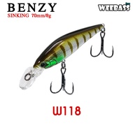 อุปกรณ์ตกปลา WEEBASS เหยื่อปลั๊ก - รุ่น BENZY SINKING 70mm/8g. เหยื่อปลอม เหยื่อตกปลา