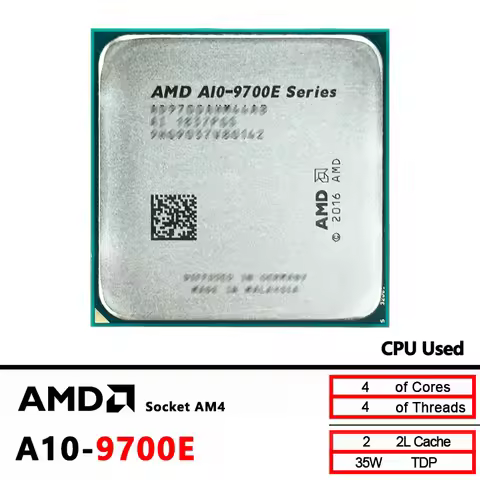 AMD A10 9700E A10-Series A10-9700E 3.0 GHz Used Quad-Core CPU AD9700AHM44AB / AD970BAHM44AB Socket A