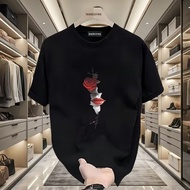 2026 Men's Short-Sleeved Trendy T-Shirt Fashion Street Weight European Goods High-End Pure Cotton 3D