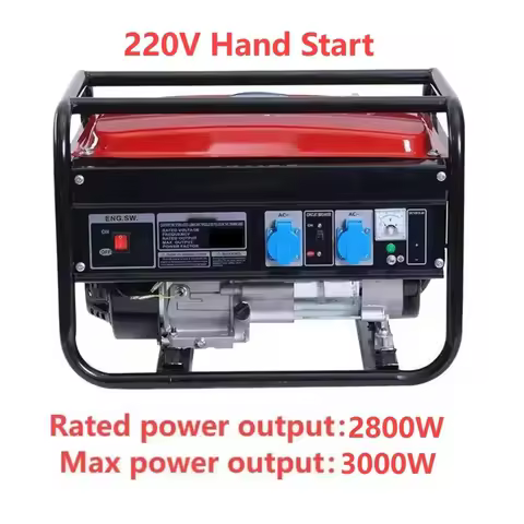 220V 3KW Household Manual Gasoline Generator Small Portable Outdoor Camping Generator Panel Dual Pow
