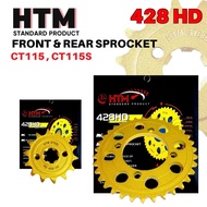 428HD MODENAS CT115 CT115S SPROCKET SET FRONT + REAR SPROCKET GOLD HTM