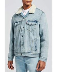 【羊絨裡毛領S-XL號格紋裡優惠】美國LEVIS Sherpa Trucker Jacket 淺藍水洗牛仔外套保暖夾克