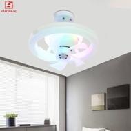 [clarins.sg] Modern Ceiling Fans with Light RGB/3 Colors Dimmable Low Profile Ceiling Fan
