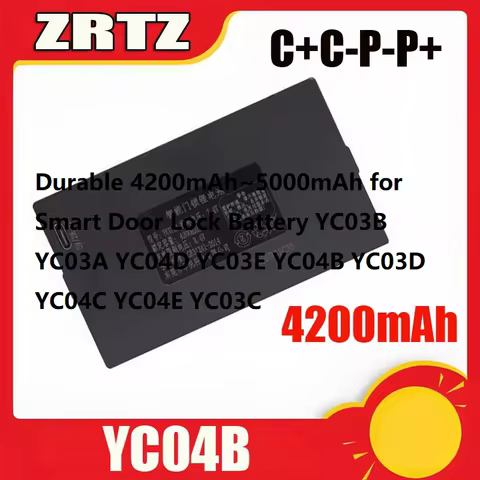 Durable 4200mAh~5000mAh for Smart Door Lock Battery YC03B YC03A YC04D YC03E YC04B YC03D YC04C YC04E 