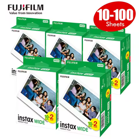 10 20 40 60 100 Sheets Fujifilm Instax Wide Film White Edge Paper For Fujifilm Instax Camera Wide 21