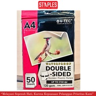 V-tec Double Size A4 Photo Paper 120 Gsm Contents 50 Sheets Glossy Photo Paper A4 120 Gsm GPP-9122