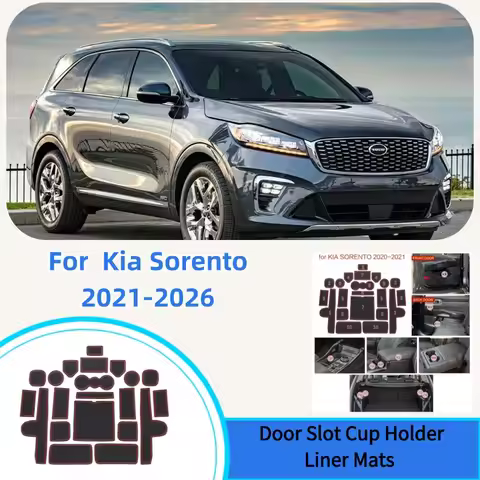 Door Slot Cup Holder Liner Mats for Kia Sorento 2021-2025 2026 Accessories Door Slot Mat for Kia Sor