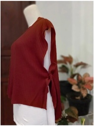 Rompi Rajut Wanita Baju Atasan Korea Pita Vest Cewek Beruang Korean Style Oversize